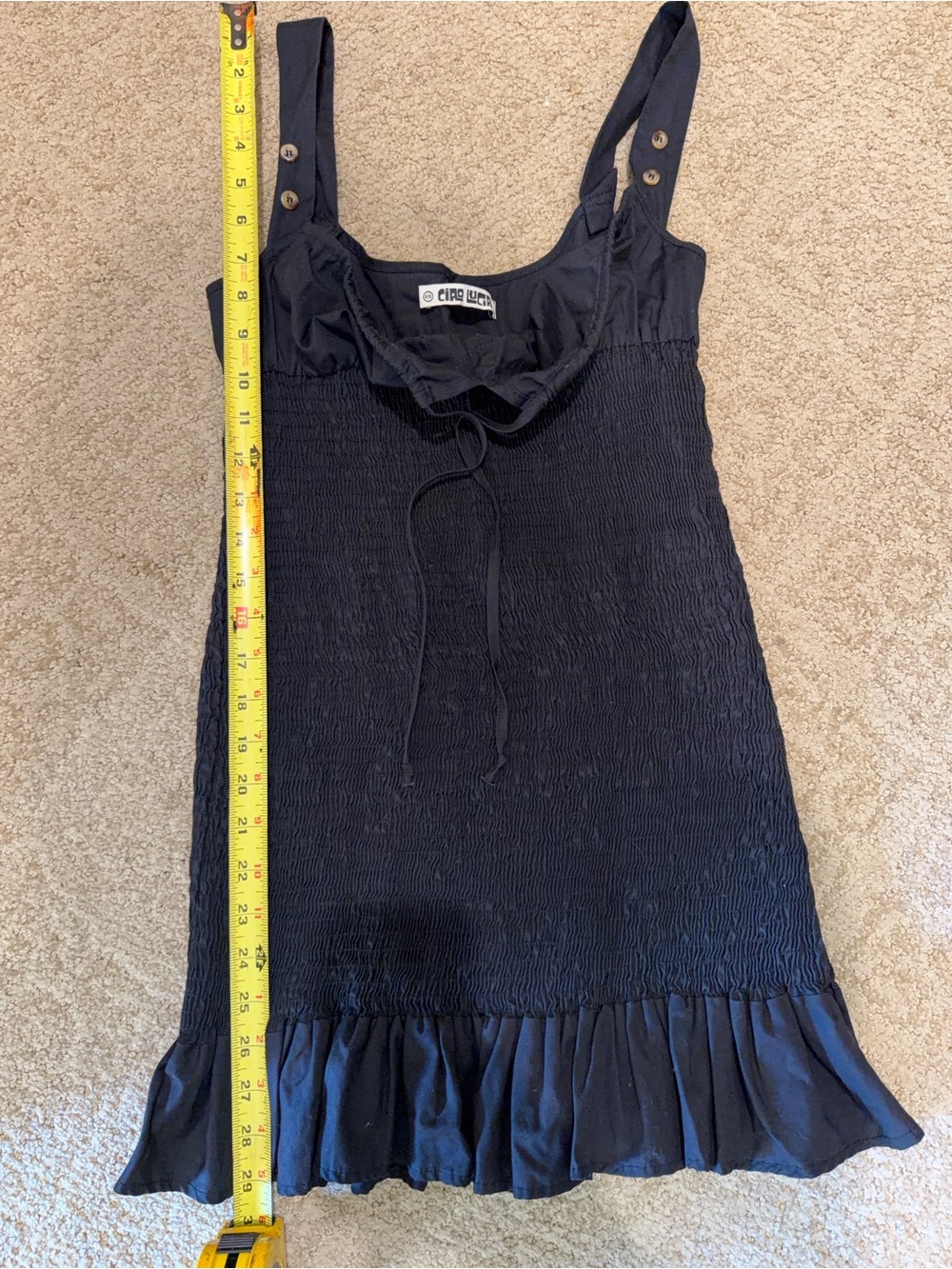 Black Ruffled Mini Dress - XS - Picture 6 of 7